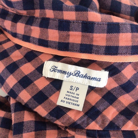 TOMMY BAHAMA BONITA CHECK PRINT POPOVER BLOUSE WOMENS SIZE SMALL - Picture 5 of 12